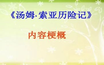 读汤姆·索亚历险记心得体会精选6篇